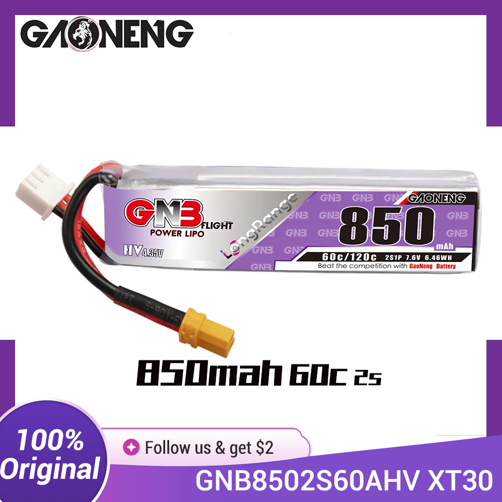 Drone Kit Long Range - Baterai LiPo GAONENG GNB 850mAh 2S